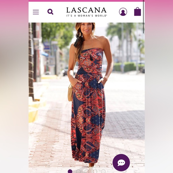 Lascana Dresses & Skirts - Lascana Bandeau Paisley Maxi Dress